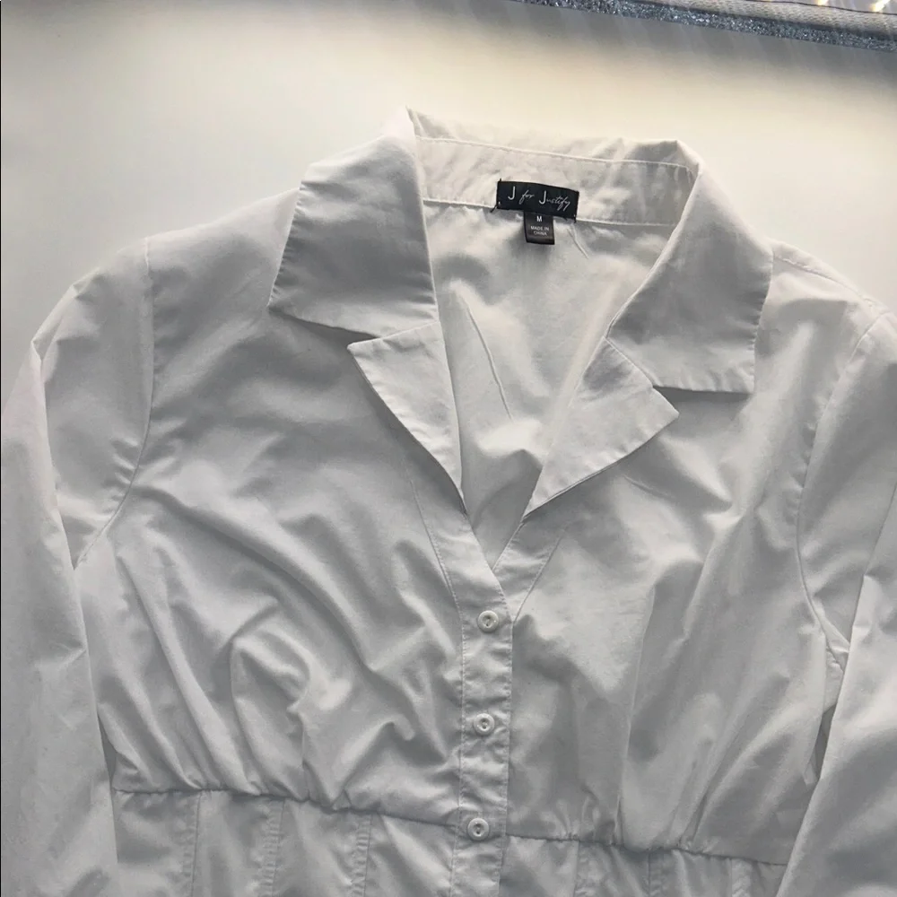 J for Justify Crisp White Button-Down Shirt - Picture 2 of 13